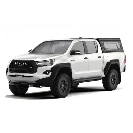 Hardtop Contour noir/ lisse avec fenêtre latérale pour Toyota Hilux Revo 2016+ double cabine Alu-Cab